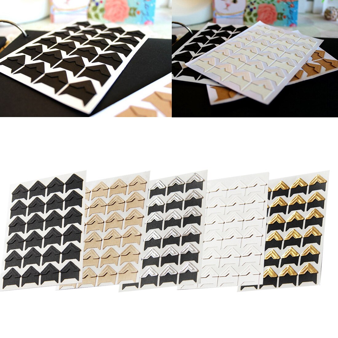 DIY retro corner kraft paper sticker album frame decoration scrapbook corner album corner retro kraft paper photo 24 / album