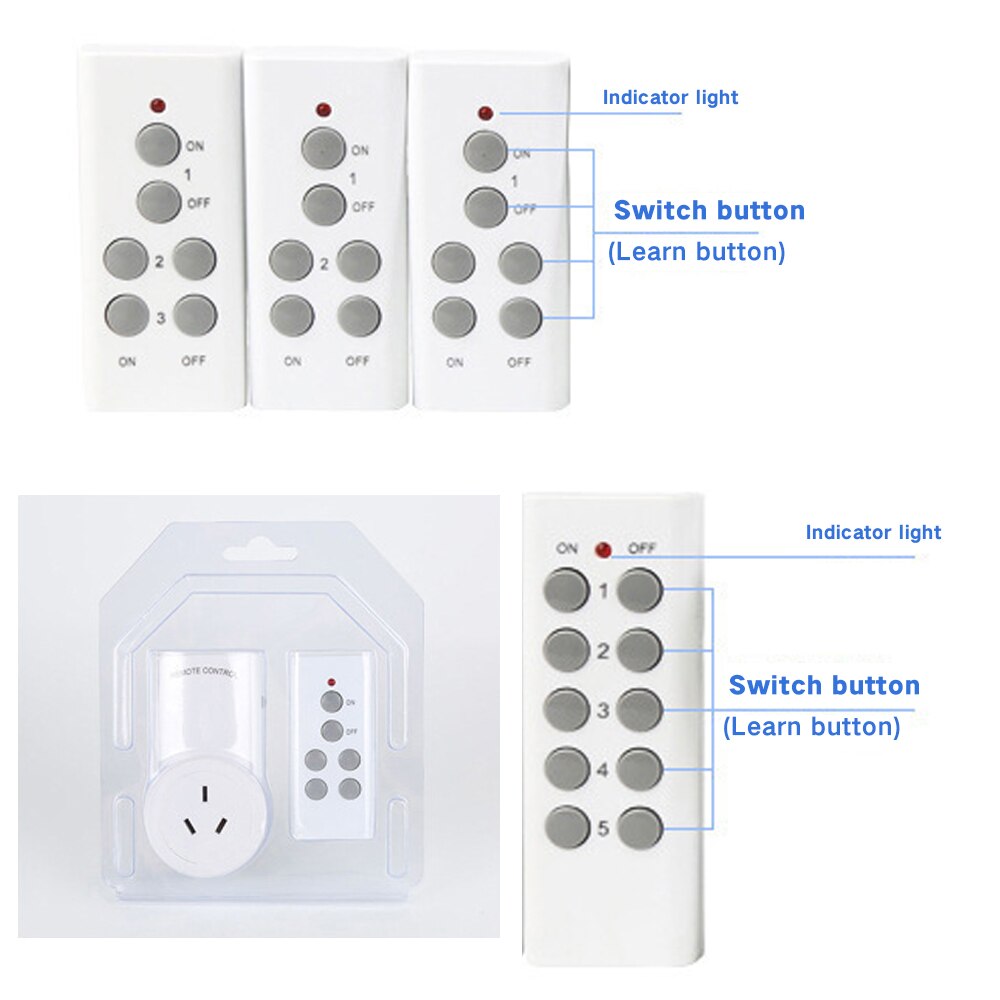 230V 10A Remote Control Socket Convenient Wireless Power Socket House Power Outlet Light Wattmeter Energy Meter EU Plug