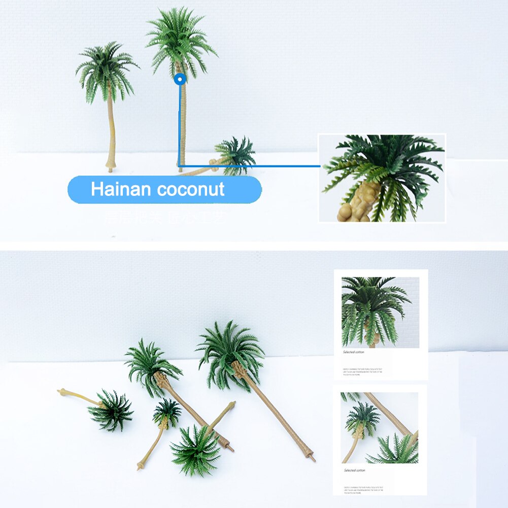 DIY Building Decor Diorama Architectural Model Realistic Sand Table Simulation Coconut Tree Train Scenery Miniature Landscape
