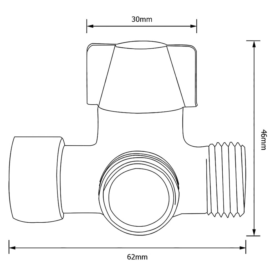 Divisor de manguera de ducha, Conector de tres vías, adaptador en forma de T, válvula desviadora de agua ajustable, grifo separador de agua para bidé de inodoro
