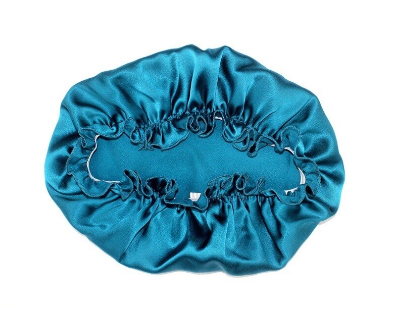 Yifei hårstyling ren silke sovehue kvinde hue sæt kasket 100%  morbær silke natkatte: Grøn