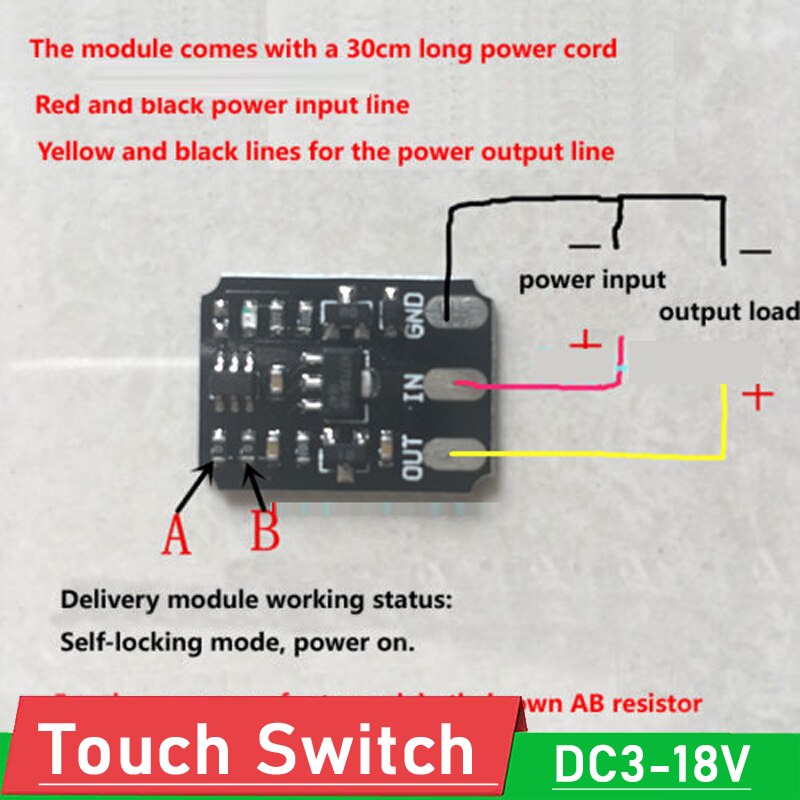 Capacitive Touch Switch DC 3V-15V 5V 12V Touch Bistable Electronic Switch Module LED Relay FOR switching power light control