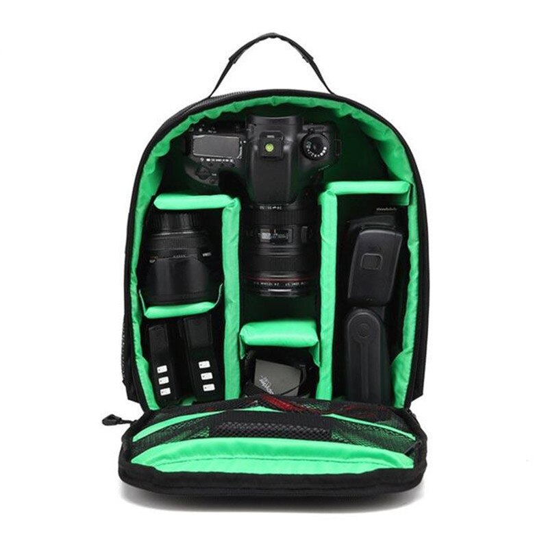 Mochila para cámara Digital, bolsa impermeable para cámara de fotos DSLR, funda para cámara Nikon/Canon/DSLR: Green only bag