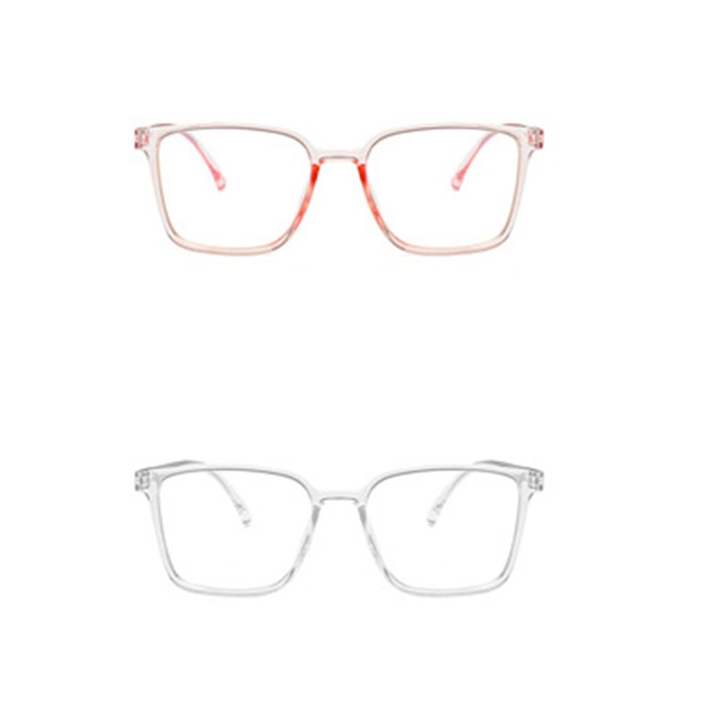 Anti-blue Light Glasses Protect Eyeys Frame Simple And Versatile Retro PC Flexible Hinge Comfortable Nose Pad Men Women: Transparent pink