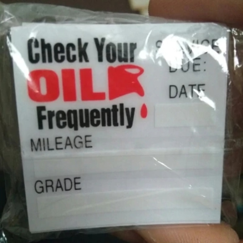 50pcs Transparent Oil Change Service Friendly Electrostatic Sticker Reminder Stickers Special Small Size