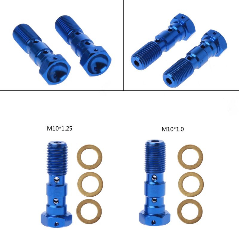 Tornillo de manguera de aceite para cilindro maestro de freno de Moto tornillos de tubo Universal con arandela para motocicleta M10x1.25/M10x1.0