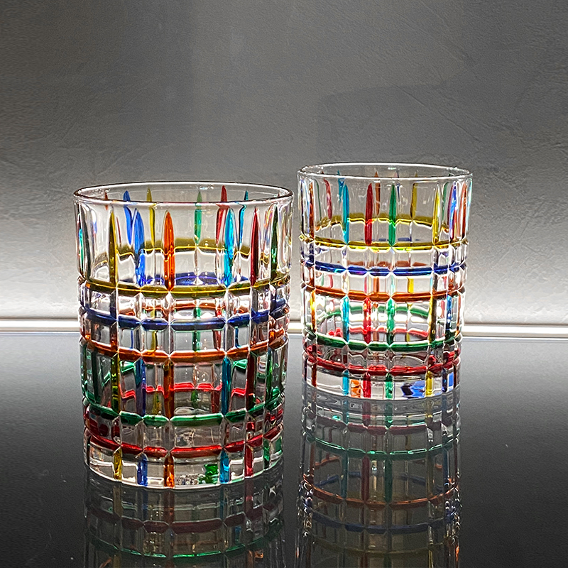 Colorful Liquor Glasses Durable Wine Glasses 350ml In 3 Different Designs