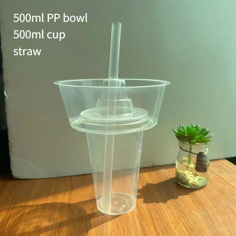 Jednorazowy kubek robić palenia Kubek robić jedzenia Cola Zagęszczający plastikowy kubek robić gorących garnków Zimne napoje Owoce Uchwyt na kubek Miska Kubki na warzywa: Srebrny