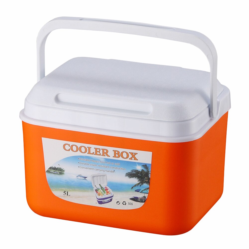 5L Outdoor Camping Cooler Box Portable Food Storage Box Car Cold Fishing Cooler Box for Travel: Orange