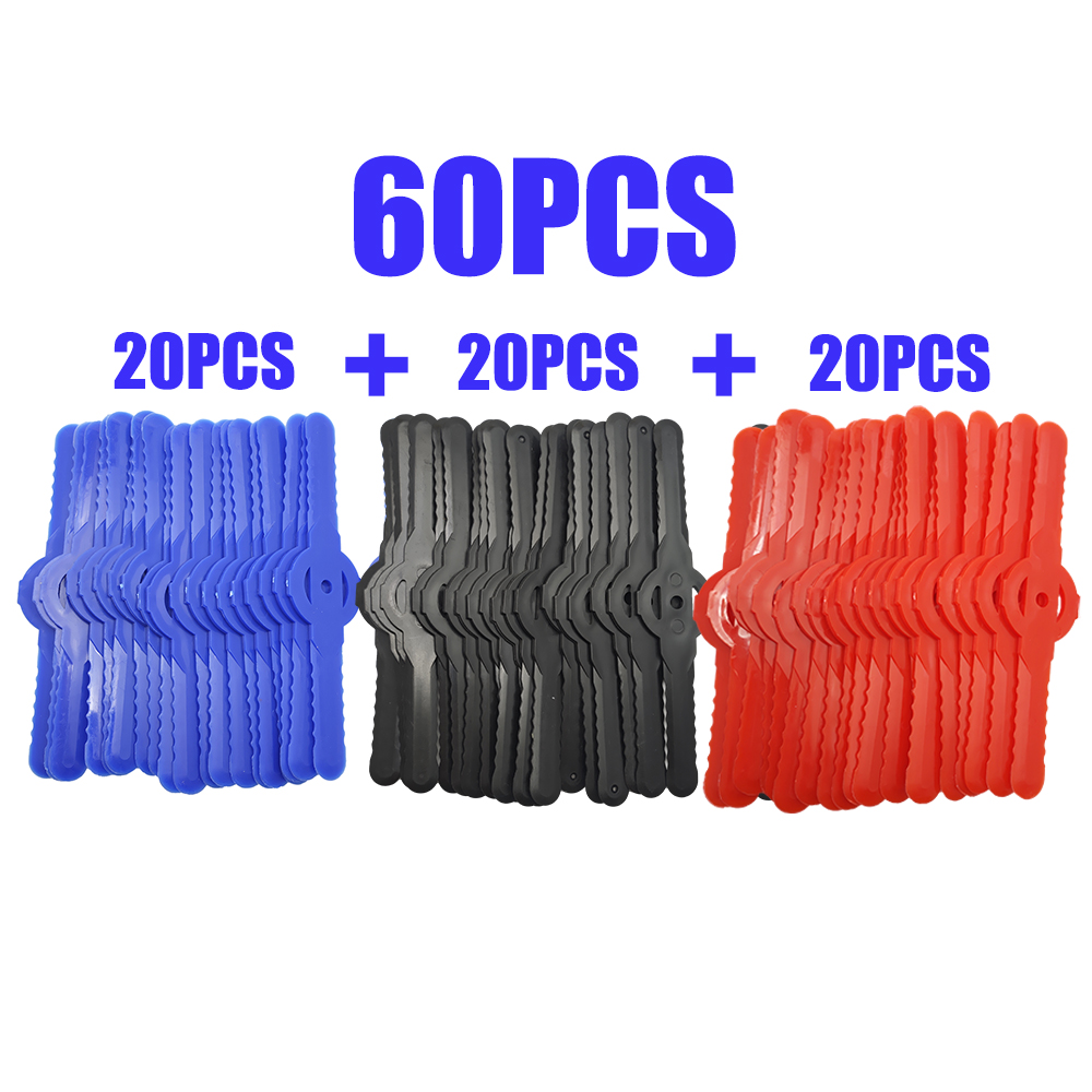 Lame de débroussailleuse électrique en plastique, 60 pièces/lot, tête de coupe gazon, pièces de rechange pour débroussailleuse de jardin: Orange