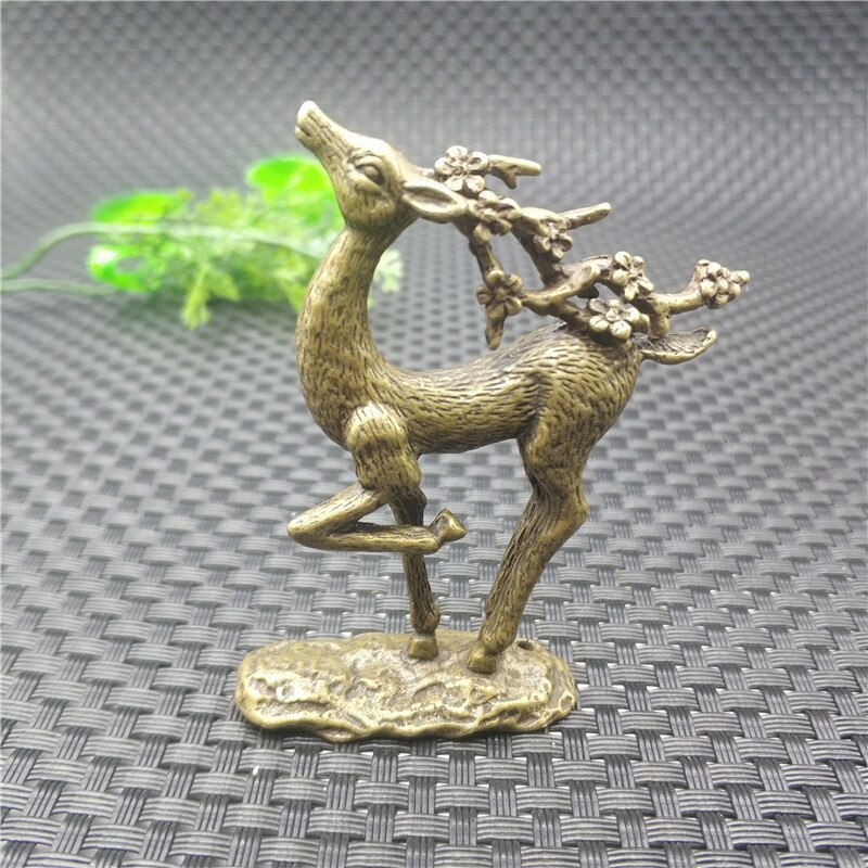 Solid brass deer animal statue brass copper carving deer sika deer zen deer copper ornament feng shui