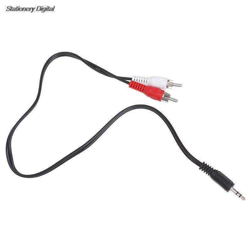 3.5mm- jack mini-stik til 2 rca-han stereo ohono-lydhøjttaleradapterkabel 3.5mm -han stereo  to 2 rca stereokonverteringskabel