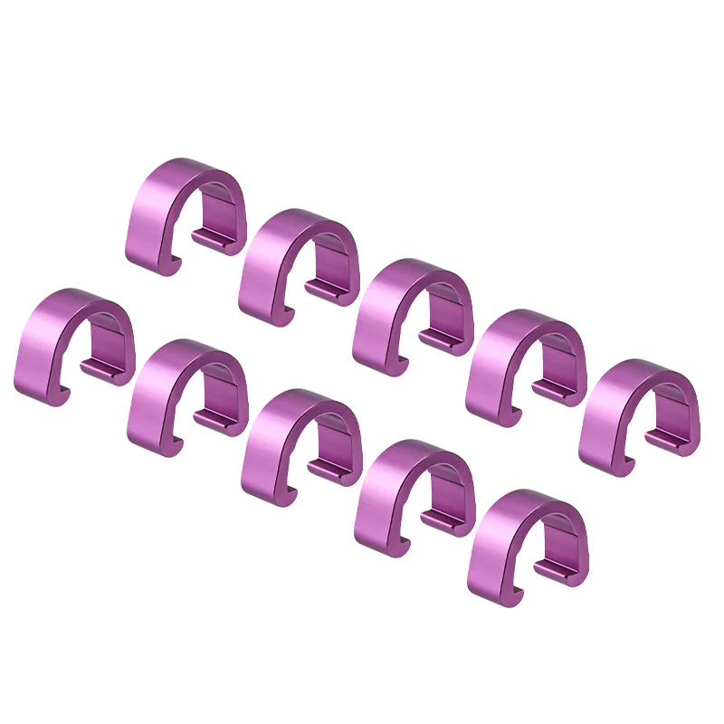 MUQZI 10pcs Bicycle Brake Cable C-Clips Hydraulic Hose Housing Shift Cable Clamps Hose Cable Guide Clamps: Light Grey