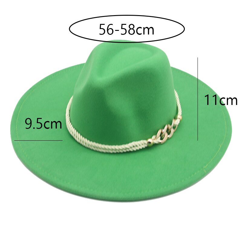 Grote Rand Winter Hoeden 9.5Cm Effen Kleur Kaki Winter Vrouwen Hoeden Brede Rand Formele Fedora Vilten Hoeden Vrouwen Hoeden sombrero De Mujer