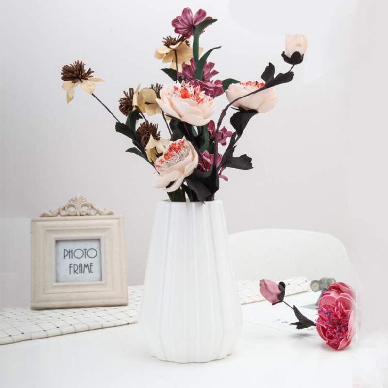 Plastic Vase Flower Arrangement Container Vase Imitation Glaze Jardiniere Flower Device Vase Desktop Decoration/