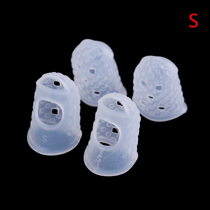 4Pcs Playing guitar finger pain protection cover Guitar Fingertip Thumb Protectors Silicone Finger Picks Guards Protection: TPS