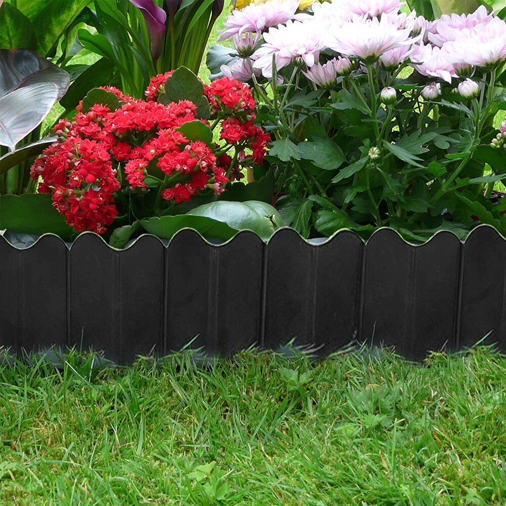 20pcs Insert Garden Edging Interlocking Trellis Decorative Anti Corrosion Lawn Pound-in Easy Clean DIY Fence Courtyard Palisade