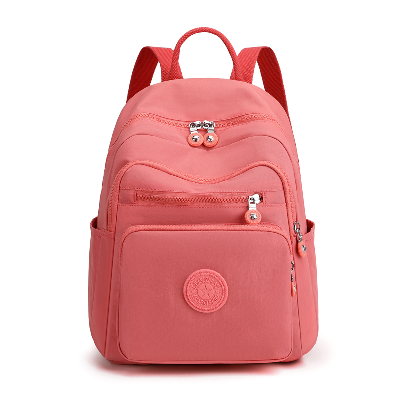 Travel Nylon Women Backpack Casual Waterproof Youth Lady School Bag Female Daypack Women's Shoulder Bags Rucksack Mochilas: Orange