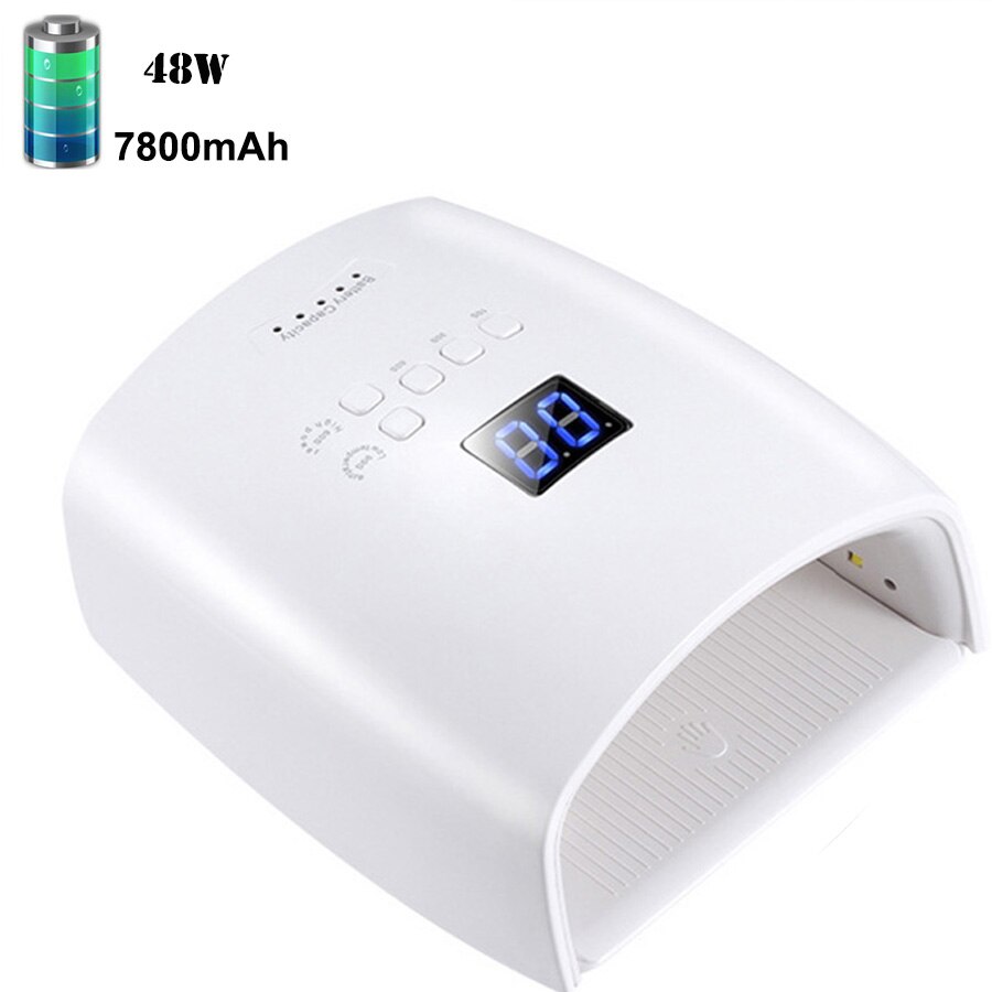 Rechargeable ongles UV lampe sans fil Gel vernis sèche UV polymérisation lumière pédicure manucure Machine lampe LED pour ongles: S10 7800mAh 48W / EU