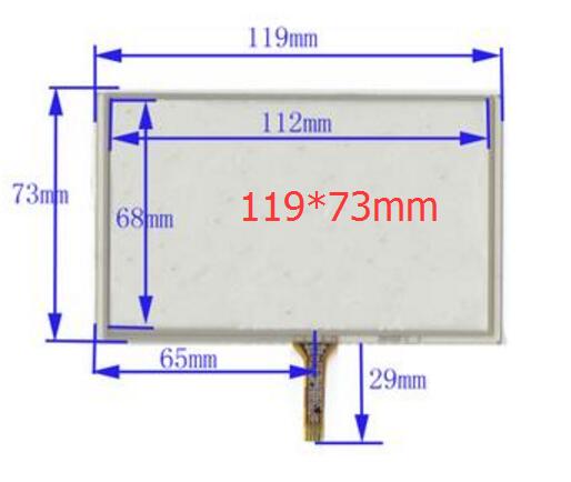 5,0 &quot;119*73mm 4mm cable resistivo táctil pantalla Panel paneles para Explay PN-980 PN-930 PN-935