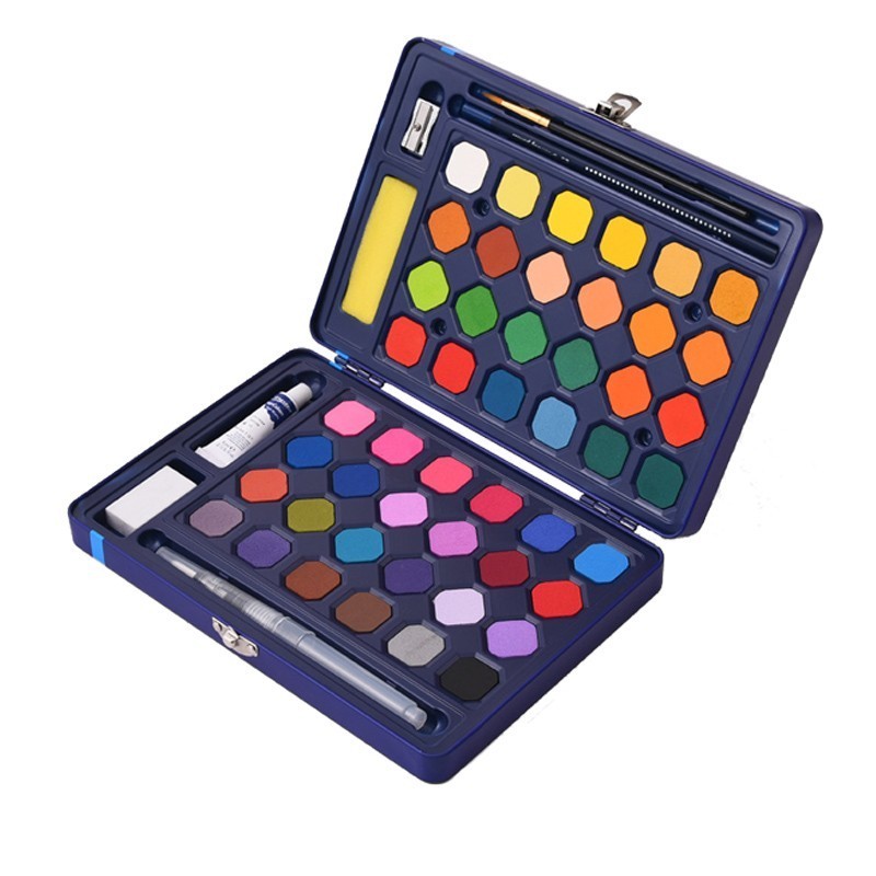 CHENYU 12/18/24/36/48Colors Solid Watercolor Paint Set With Water Brush Pen Watercolor Pigment For Draw Art Supplie: 48 Colors