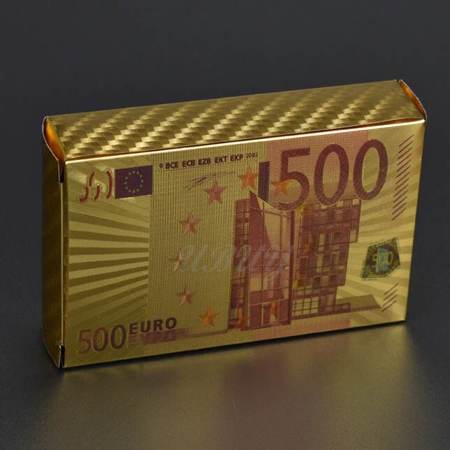 Guld spillekort 500 euro vandtæt plastik magisk kort til bar spil: Guld 2