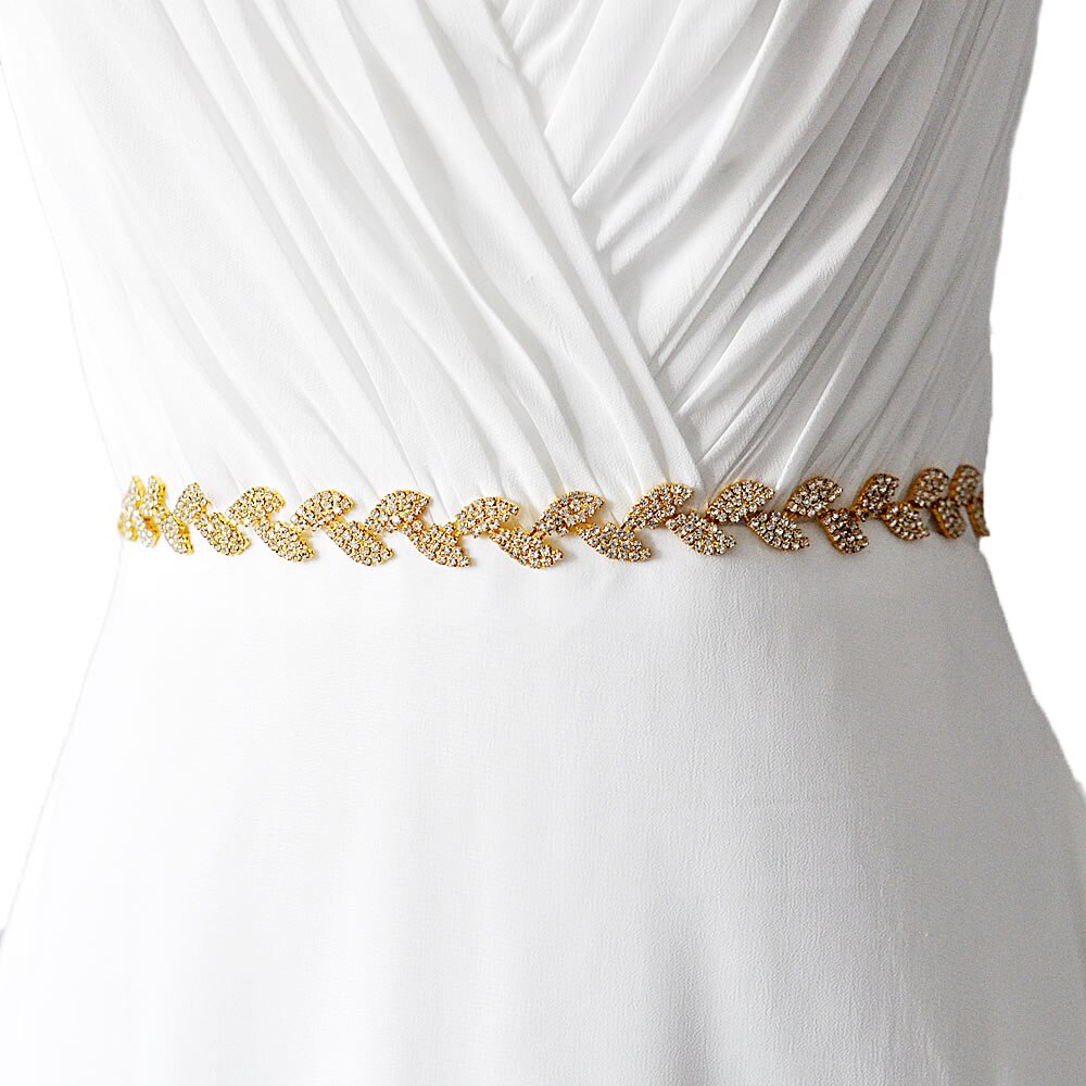 Birdal Sash Wedding Belt for bride Bridal sash Gold belt dress Accessories Bride Waistband Wedding Sashes Bridal Belts