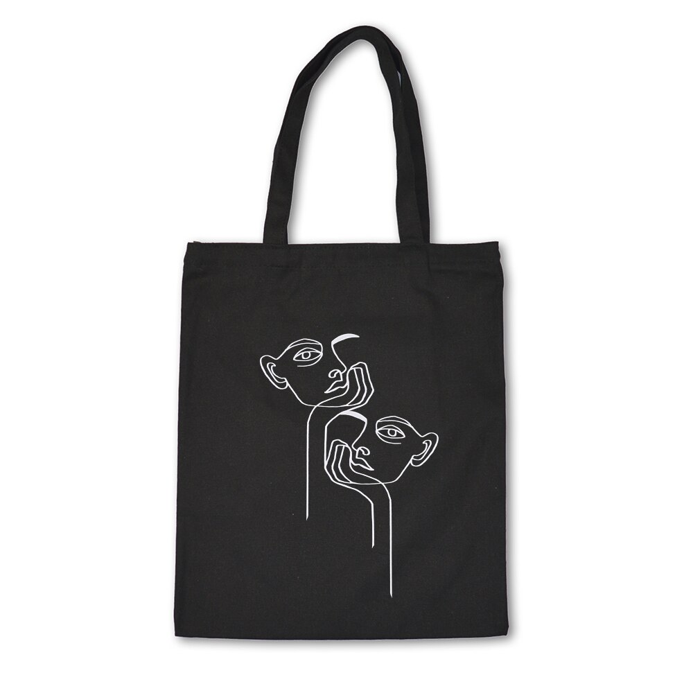 Fourre-tout décontractés ligne Art impression femmes toile sacs à bandoulière grandes dames sac à provisions sacs à bandoulière sac à main pour femmes Eco Shopper