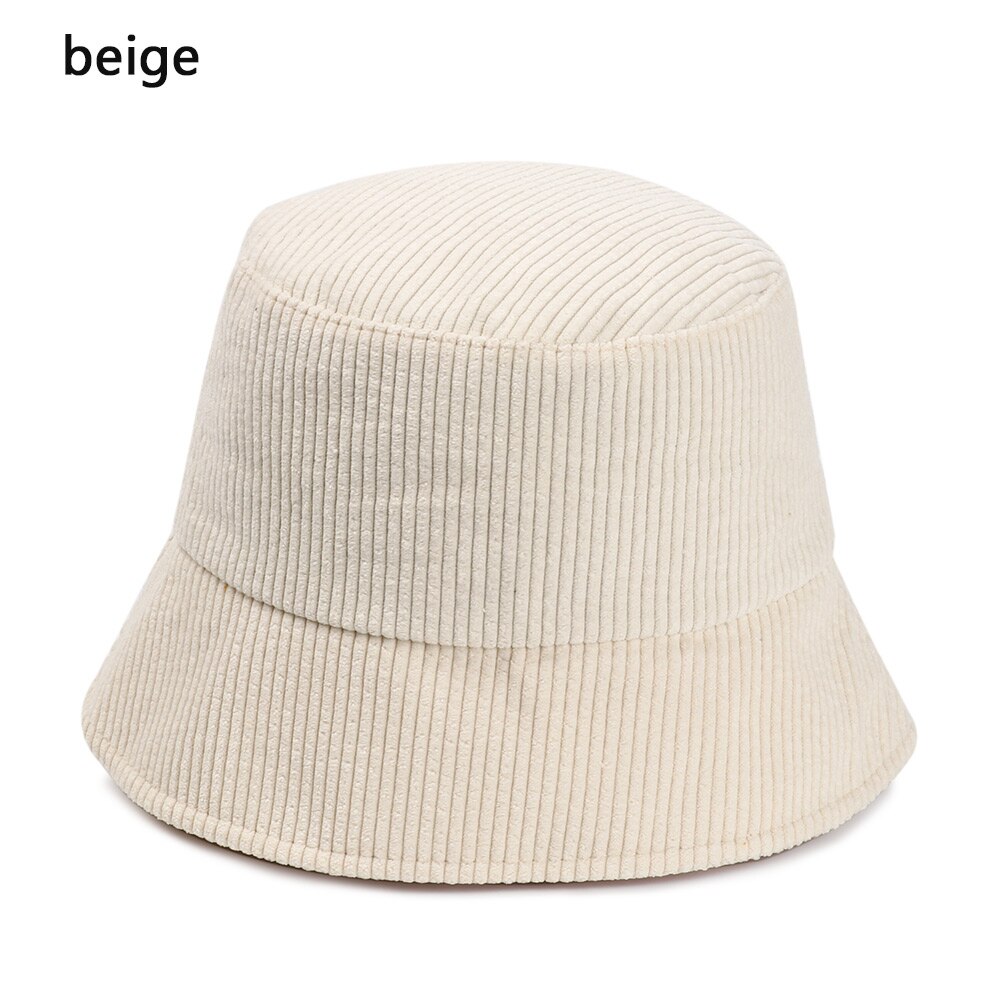 Nowy sztruks kapelusz typu wiaderko dziewczyny moda stały kapelusz wędkarski jesienią i zimą odkryty płasko zakończony kapelusz rybaka cały mecz kapelusz: beige