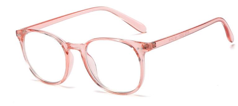Anti Blue Light Eyewear Frame For Women Optical Round Transparent Glasses Game Points Myopia Nerd Glasses Frame Clear: C6 pink clear