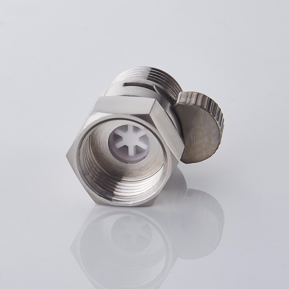 Full Brass Brushed Nickel Shower Head Flow Contol and Shut OFF Valve for Shower Head, Hand Shower, or Bidet Sprayer etc