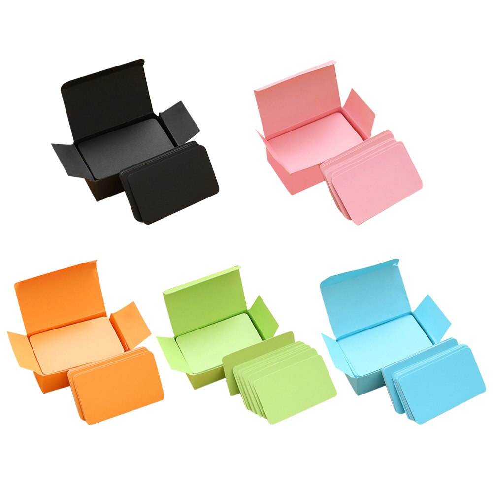 1 Box Thickened Blank Cards Business Cards Message Card Sticky Note Set DIY Graffiti Small Card Notepad School Office Supplies