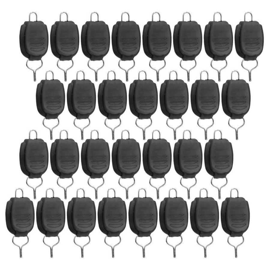 Bouchon de fil de pêche lumineux, 30 pièces, porte-fil de pêche, Baitcasting, bobine de tambour, bouchon de ligne: Black