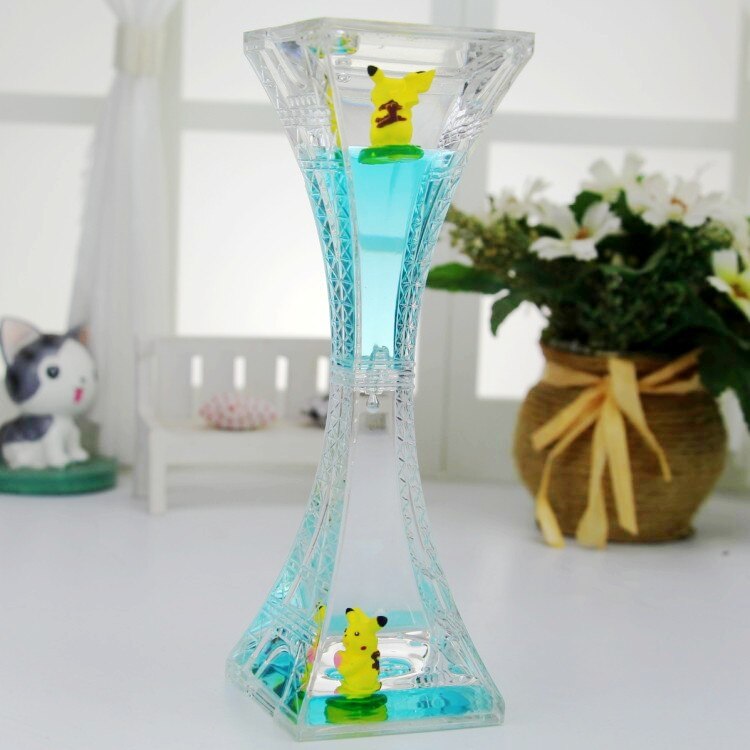 Valentine's Day Double Hourglass Liquid Timer Visual Timer Oil Liquid Motion Hourglass Floating Desk Heart Decoration Acrylic