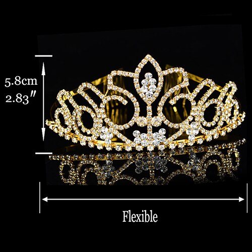Couronne de princesse de reine pour femmes et filles, coiffure verte, rouge, cristal or, grand diadème, accessoires de coiffure de mariée, mariage: 16