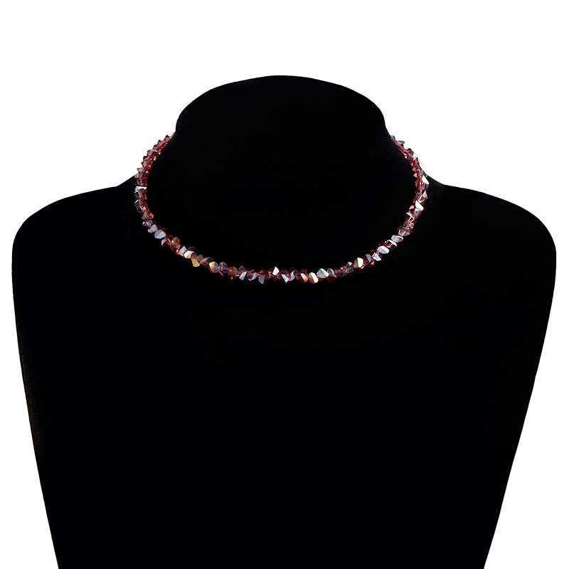 Gargantilla de cuentas irregulares de cristal de corte múltiple coreano para mujer, Collar de hueso Vintage transparente, joyería de cuello de: Azul de zinc