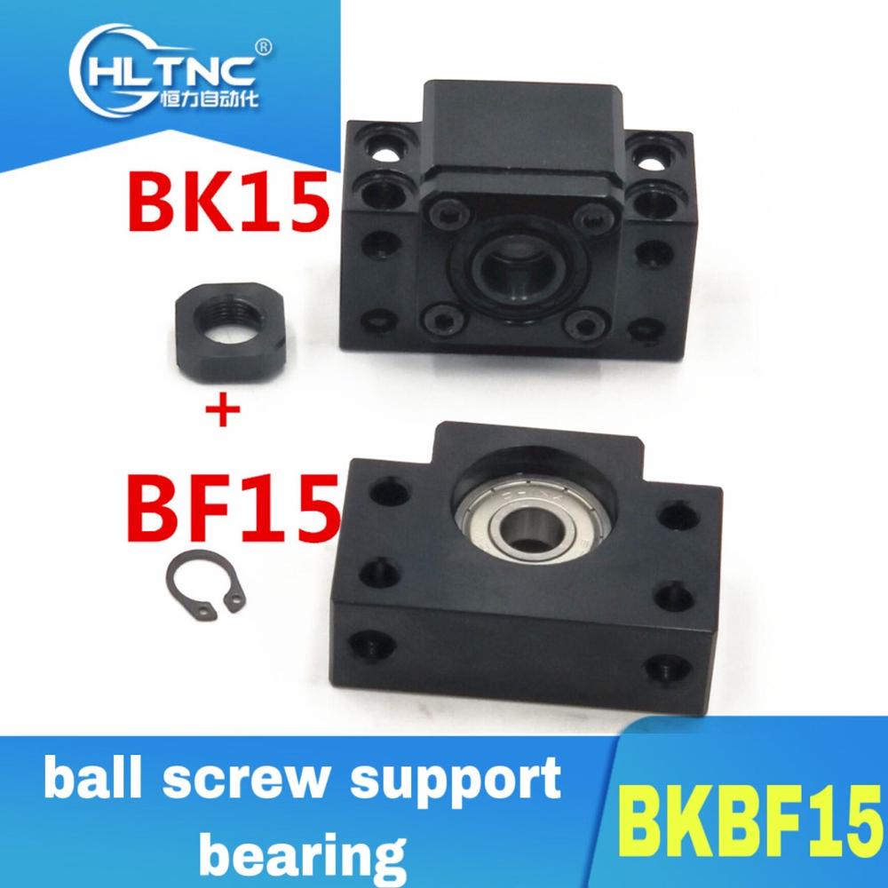 Tornillo de bola BK15 BF15, soporte de extremo de husillo de bolas SFU2005 SFU2010 SFE2020 DFU2005, pieza cnc, 1 juego BKBF15 BK15BF15
