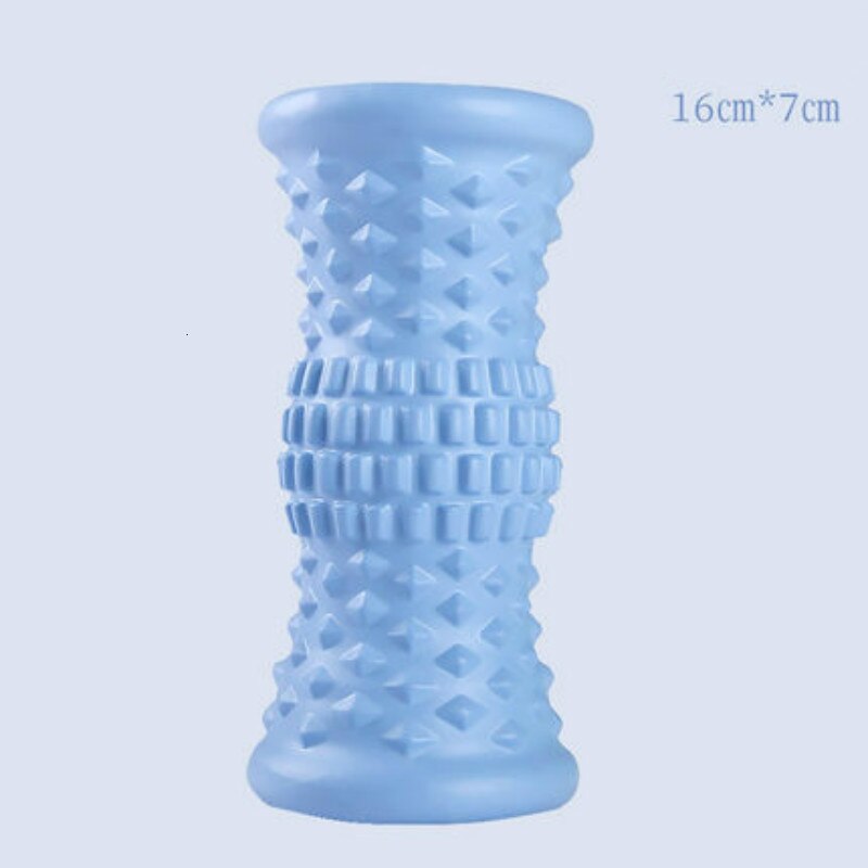 16 x 7cm yoga kolonne fitness pilates yoga skum fod massager rullegitter trigger punkt terapi lindre plantar fasciitis massage: Blå