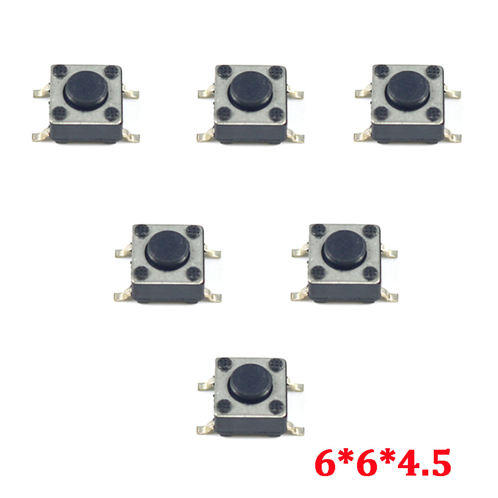 10-100 Uds interruptor de botón 6*6*4,5/6*6*6,5 interruptor táctil 6x6x4,5/6x6x6,5 SMD SMT altura es 4,5mm 6,5mm