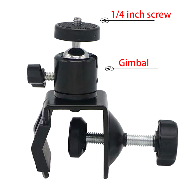 Morsetto in metallo con 360 ° Mini testa a sfera staffa a morsetto a sgancio rapido supporto per treppiede clip a vite 1/4 per fotocamera monitor microfono con luce flash