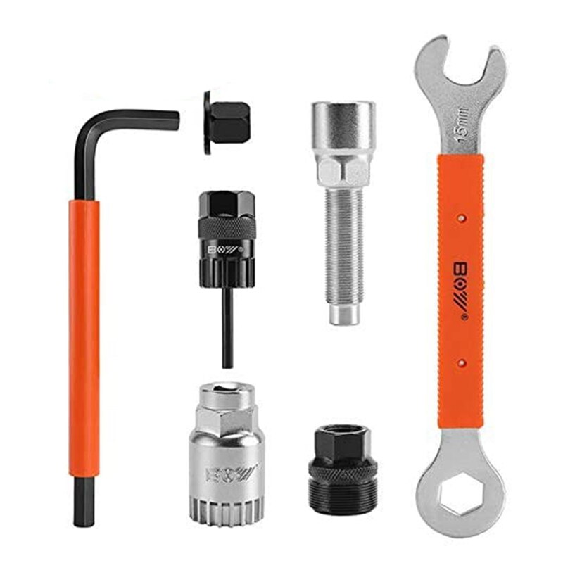 BOY Bicycle Tool Kit - Crank Puller + Bottom Bracket Removal Tool + Flywheel Cassette Tool - 2 Pcs