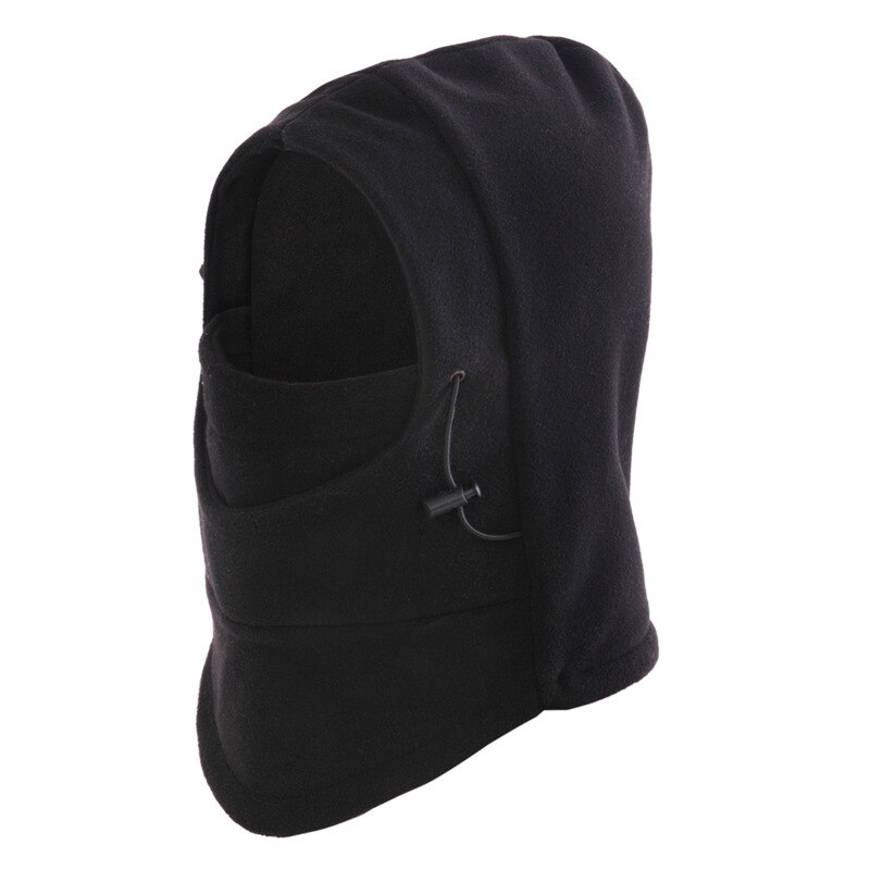 Winter Warm Caps Mannen Polar Fleece Thermische Balaclava Hoed Vrouwen Outdoor Winddicht Fietsen Masker Cap Hood Halswarmer Wandelen Sjaals: A- Black