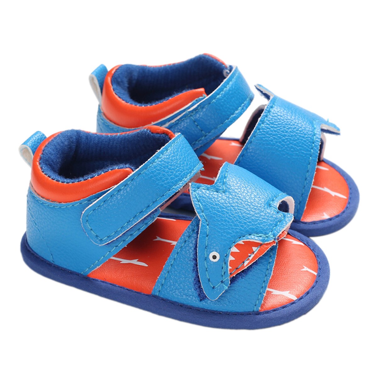 Sandalias informales para bebés y niños, sandalias de verano con forma de tiburón de dibujos animados, suela blanda, zapatos antideslizantes para antes de 0 a 18M