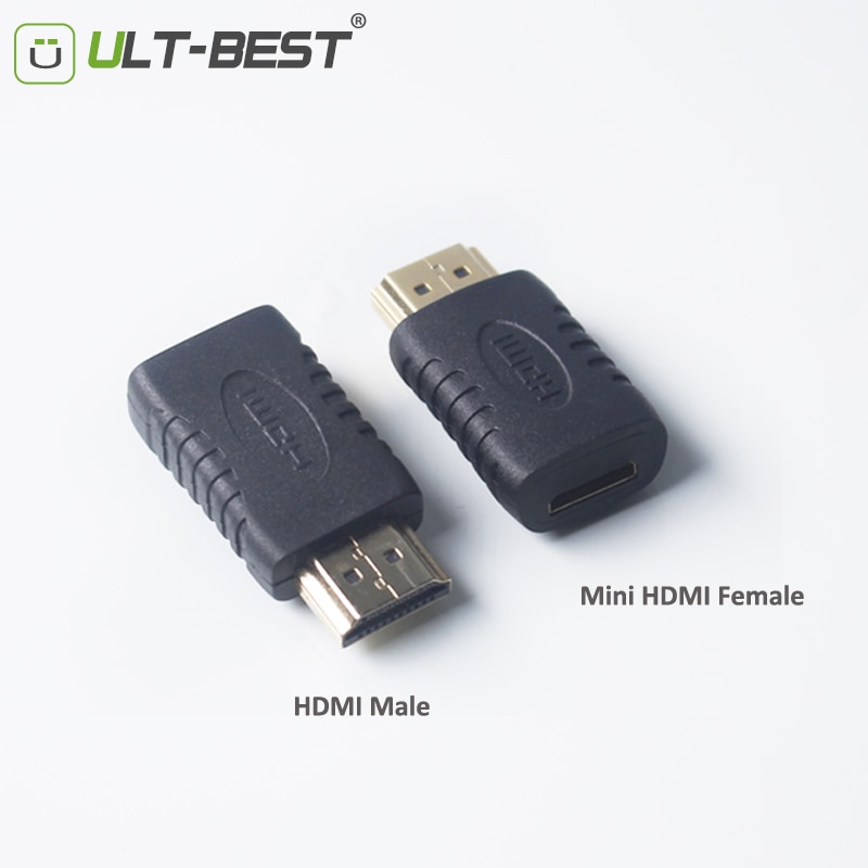 ULT-Beste Mini HDMI vrouwelijke naar HDMI mannelijke Adapter Converter Vergulde Connector Kabel voor HDTV 1080 P Xbox 360
