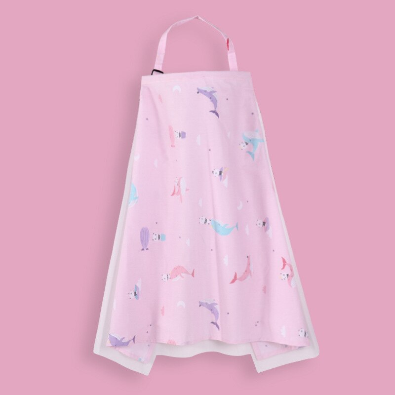 Asciugamano per allattamento le madri in cotone uscire stampa mantello per allattamento mantello vestiti per allattamento vestiti per peccato anti-esaurimento: delfino swim rosa