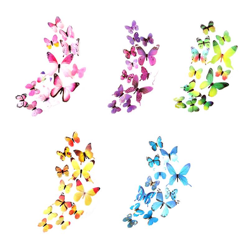 12pcs Wall Stickers PVC Simulation Insect Wall Decals Waterproof Wallpapers for Home Decoration