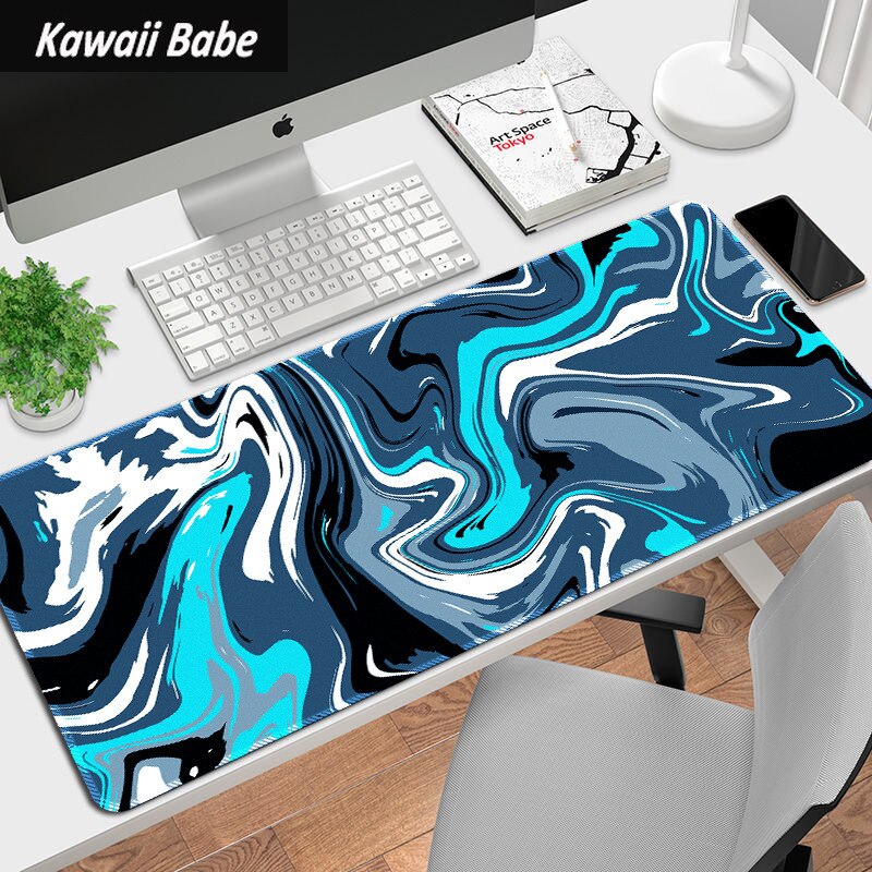 Abstract Fluid Pattern Laptop Mouse Mat Desk Pad Mouse Pad LARGE XLCreative Writing Desk Mat Deskpad Home Decor for Keyboard: F 300x800x2mm