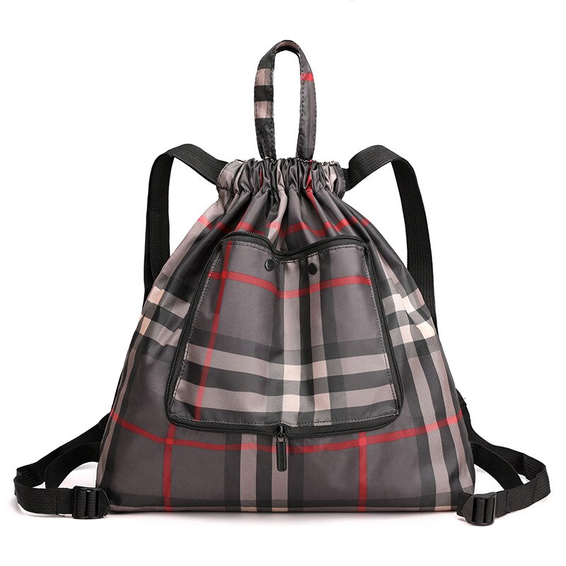Sac à dos étanche à cordon coulissant pour femmes et hommes, avec motif de feuilles, de sport en plein air, de Fitness, d'entraînement, de gymnastique, de surf, de rangement de chaussures: Gray Lattice
