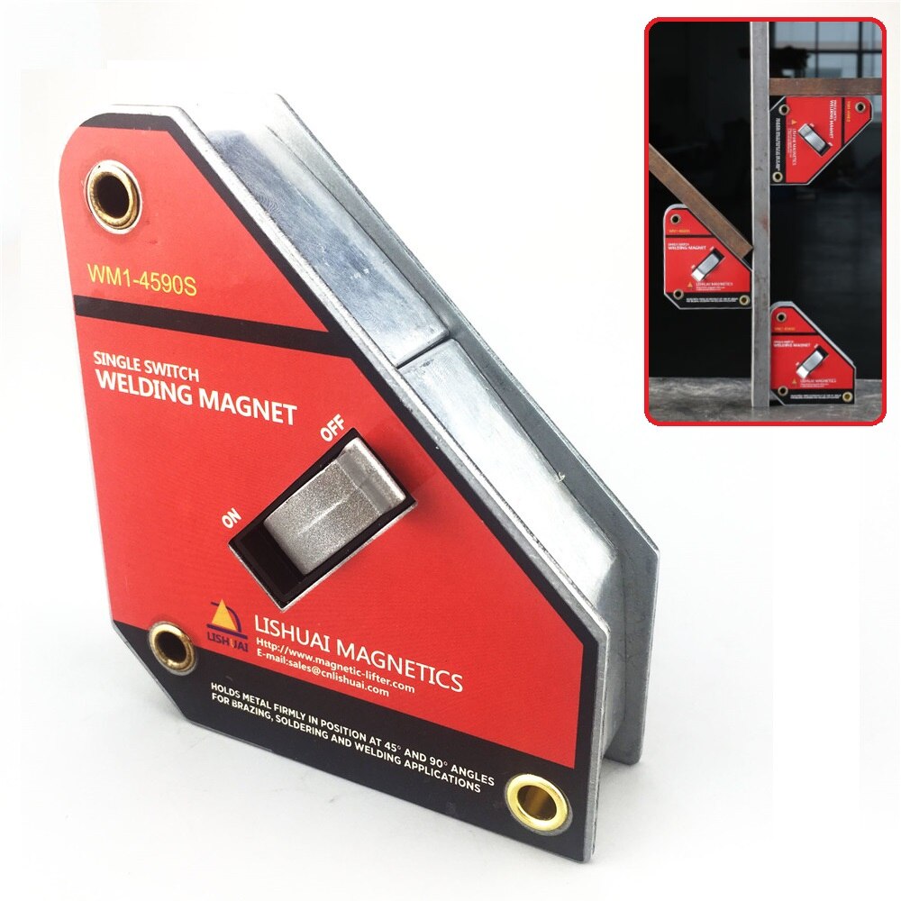 LISHUAI Neodymium Welding Magnet Holder On/Off Switch Magnetic Clamp/Magnet Square 45 90 Degree Small Size Strong Single Switch