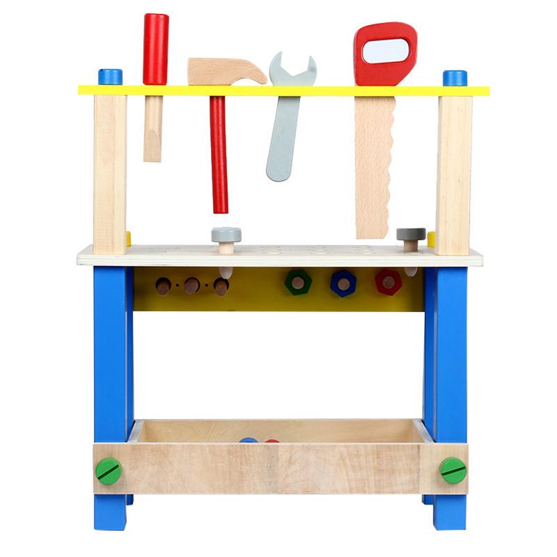 Solid Wood Project Workbench Play Nut Building Set Colorful Interactive Intelligent DIY Toy Early Education For Boys And Girls